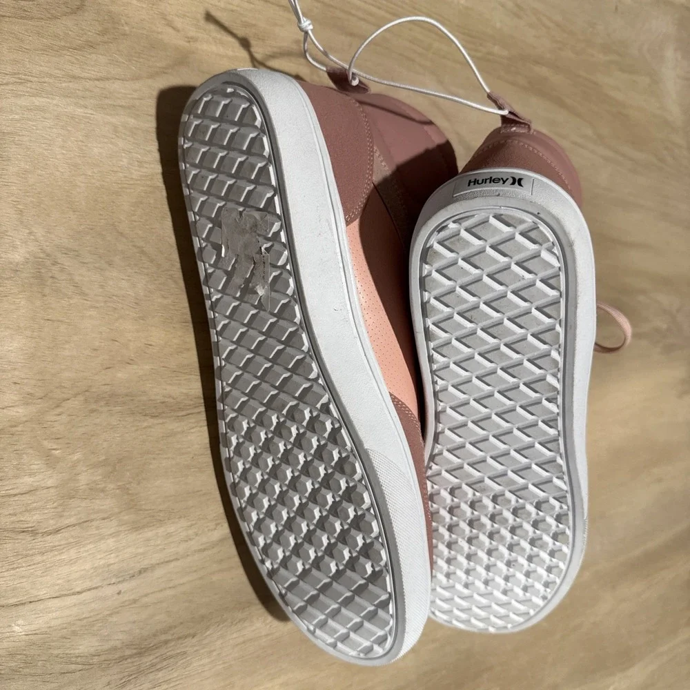 Hurley Breakhigh Shoes Men's Size 11High Top Fashion Sneakers Pink and White NEW